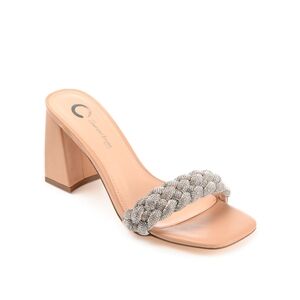NWB Journee Collection SASHAA TOE BAND HEELS IN FAUX LEATHER Size 8‎ Nude Color